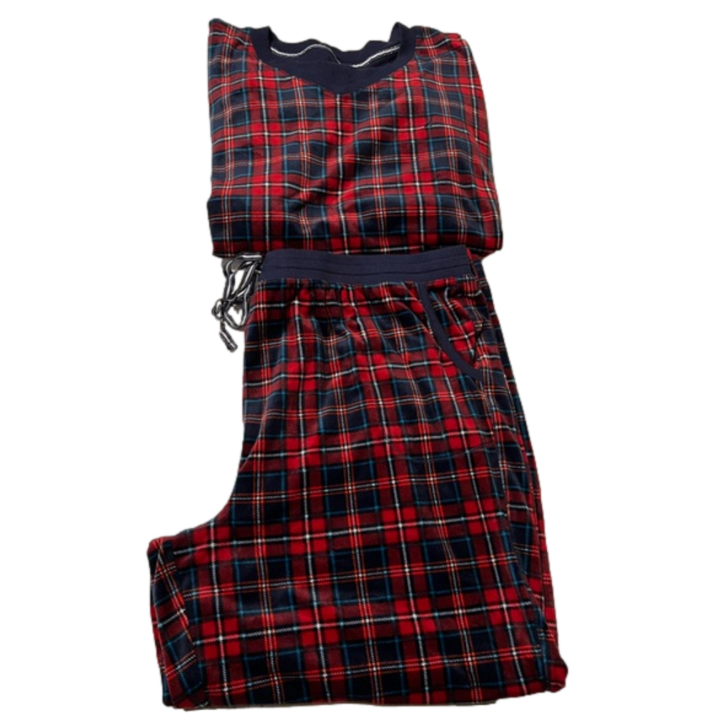 Women’s Nautica XXL Red & Navy Flannel 2pc Pajama Set